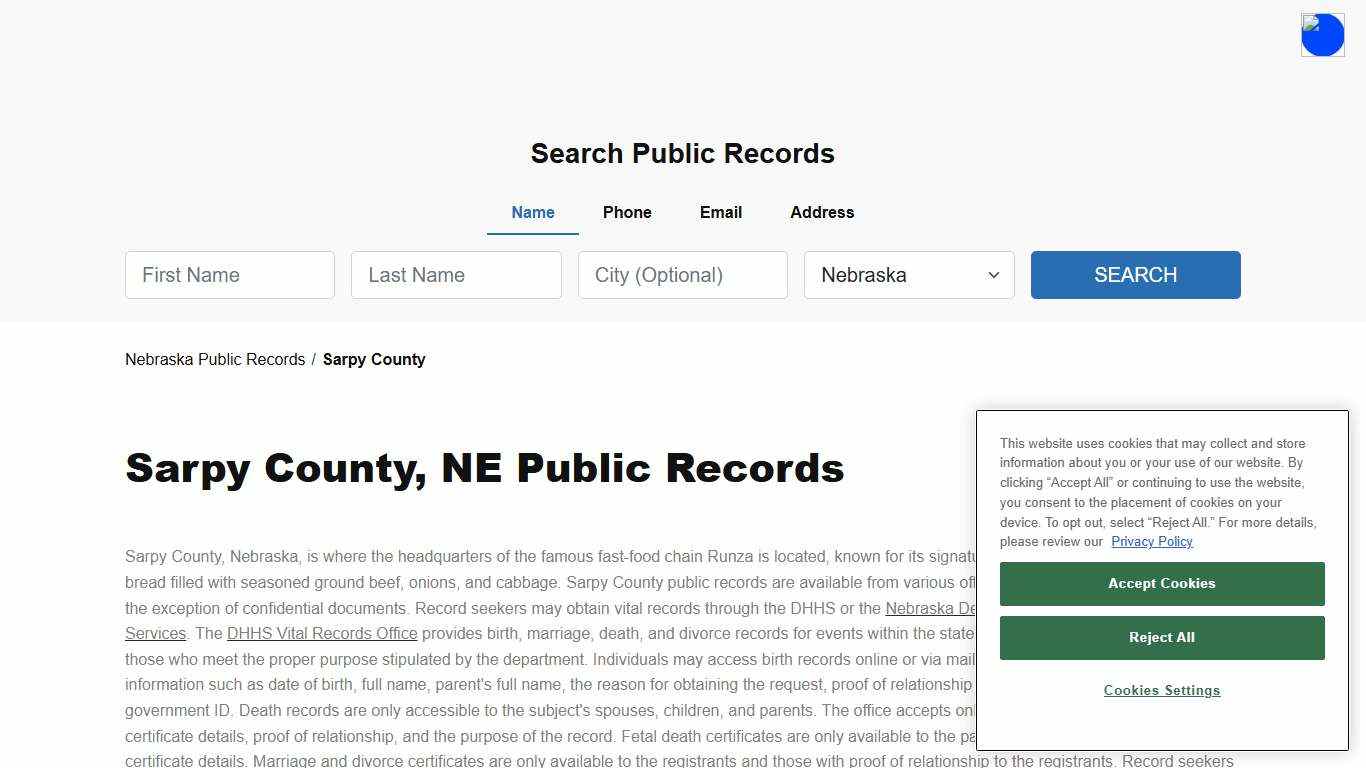 Sarpy County, NE Public Court, Arrest and Inmate Records - ThePublicIndex