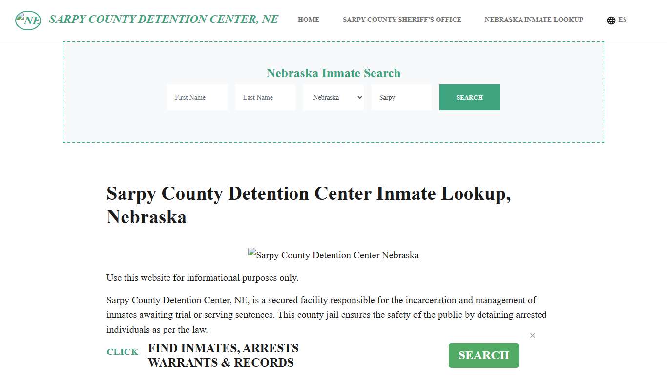 Sarpy County Detention Center, NE Inmate Roster, Offender Search